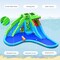 Blue Green Inflatable Water Slide with Double Slides Climbing Wall Splash Pool